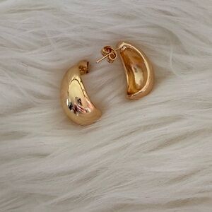 Gold Hoop Huggie Earrings